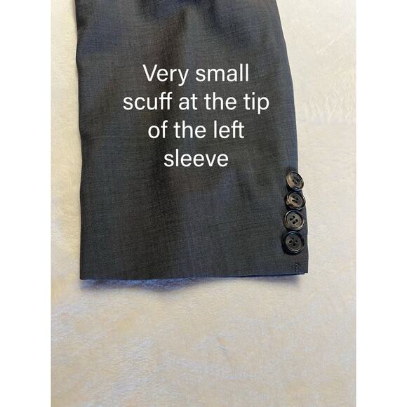 Hugo Boss 44L 38x29 Steel Gray Nailhead 2 Piece Quality Suit Set Virgin Wool - Picture 16 of 16